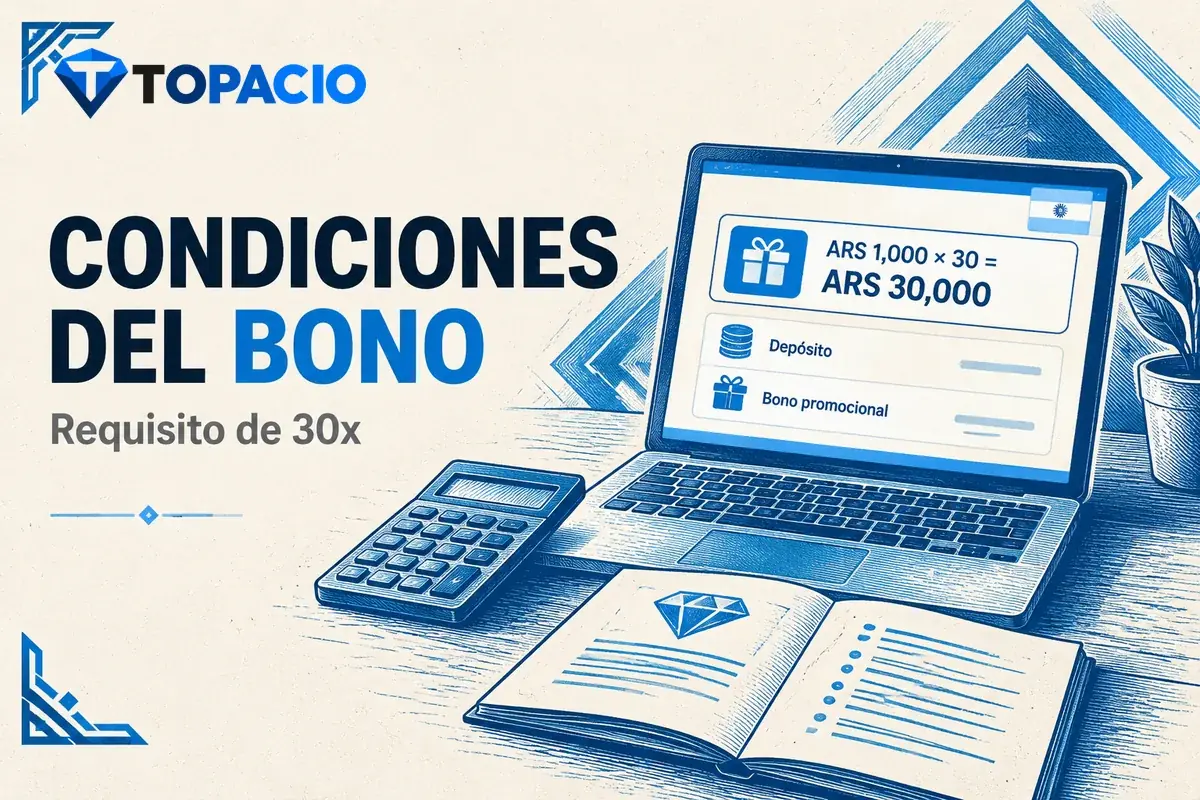 Laptop y calculadora explican el requisito de apuesta de 30x