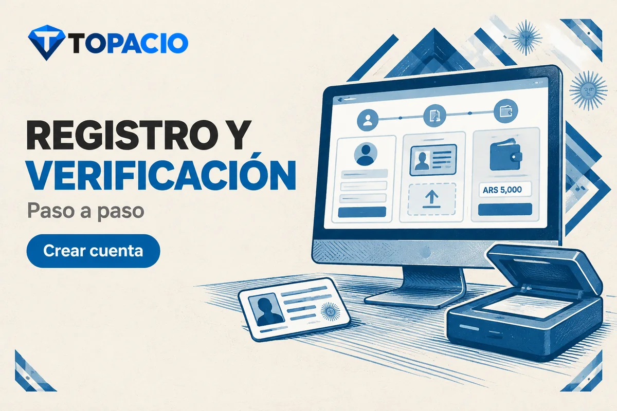 Computadora con registro, verificación de identidad y depósito inicial