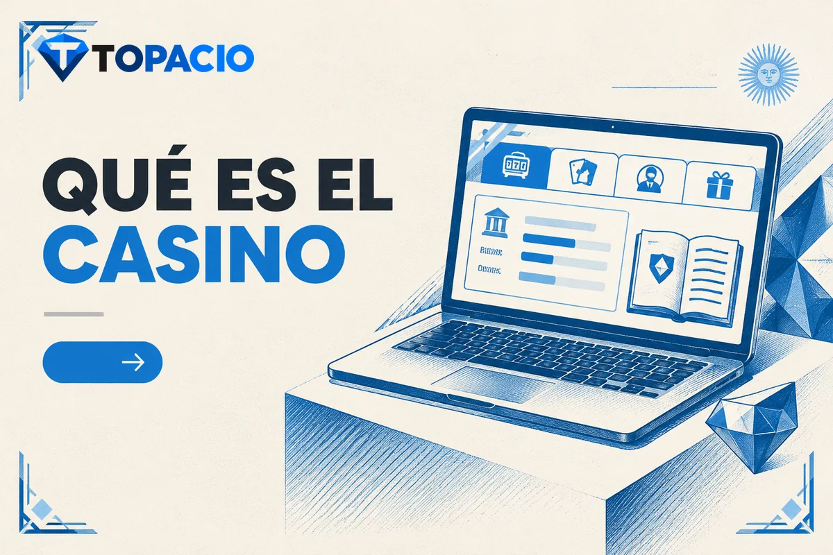 Notebook con categorías de juegos e información del operador.
