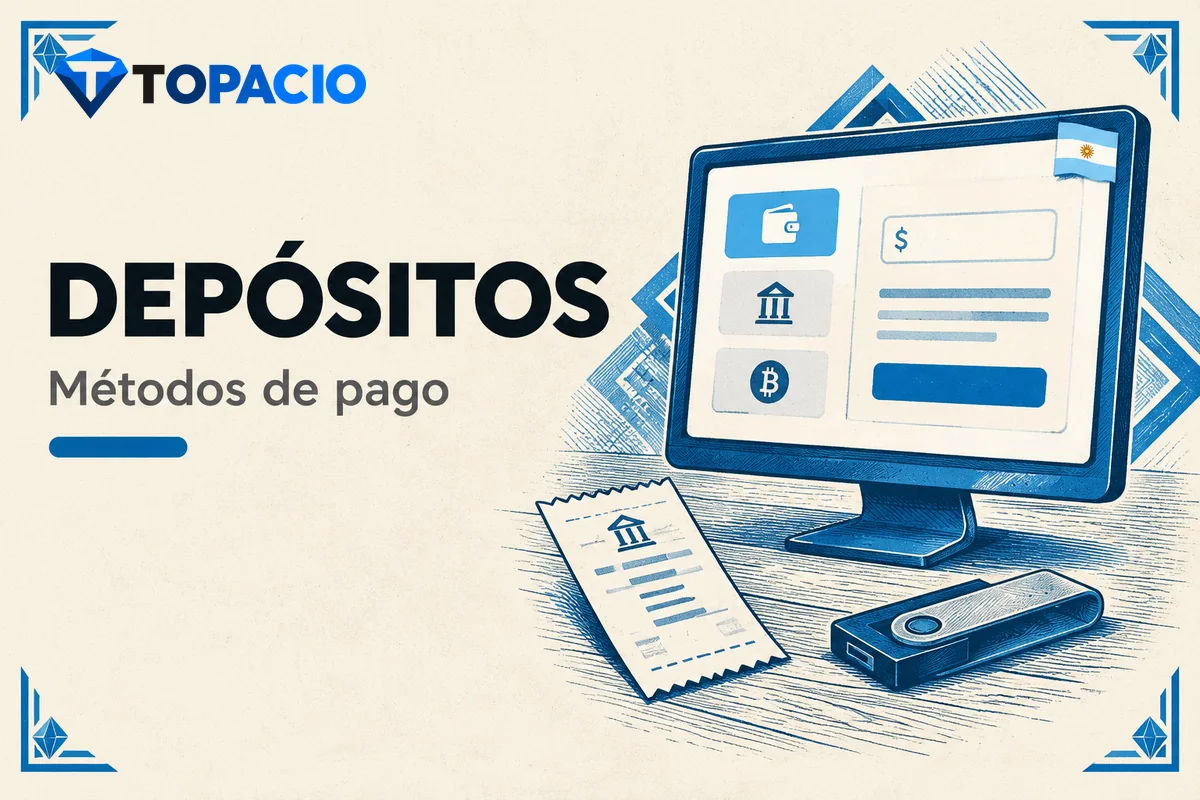 Pantalla de depósito con métodos de pago e importe.