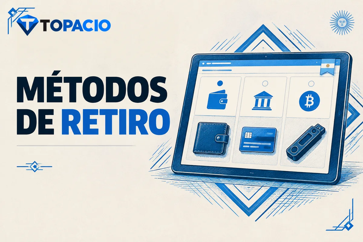 Tablet con opciones de retiro a billetera, banco y criptomonedas